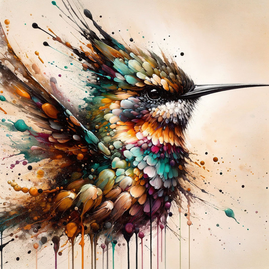 Powerful Hummingbird Mural Wallpaper