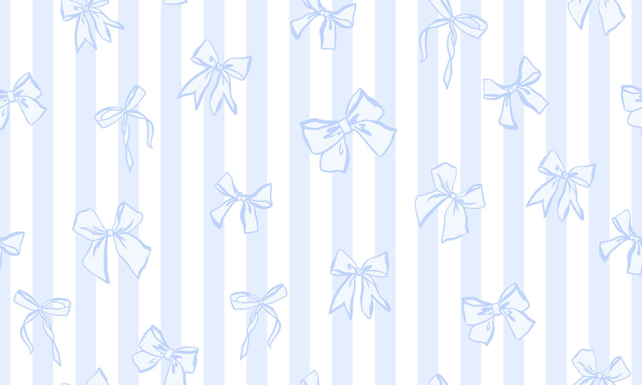 Coquette Stripes Baby Blue Mural Wallpaper