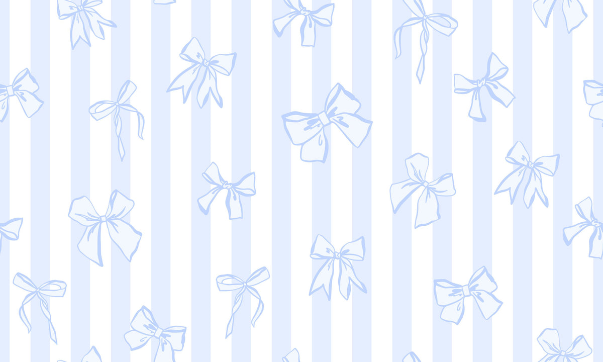 Coquette Stripes Baby Blue Mural Wallpaper - pure wallpaper artwork