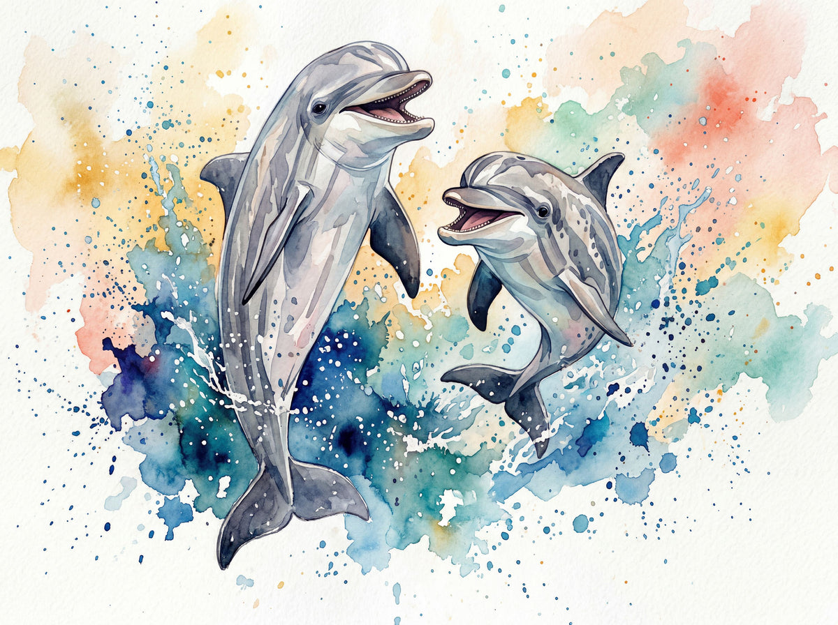 Dolphins - Spirit Animals Series Mural Wallpaper - pure wallpaper artwork