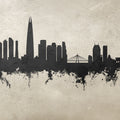 Seoul Skyline Concrete Mural Wallpaper - pure wallpaper artwork