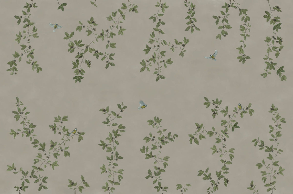 Oak Hollow, Greige Mural Wallpaper - pure wallpaper artwork