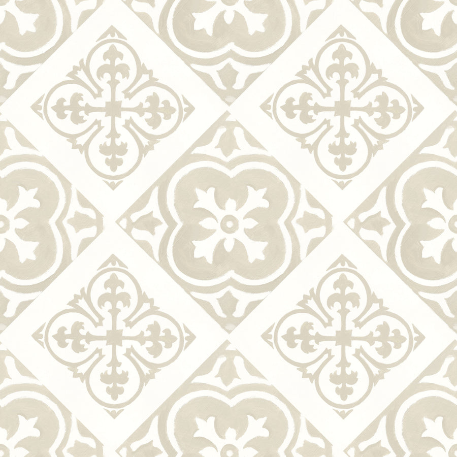Tile It Up White Mural Wallpaper