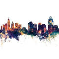 Cincinnati Ohio Skyline Blue & Bronze Mural Wallpaper - pure wallpaper artwork