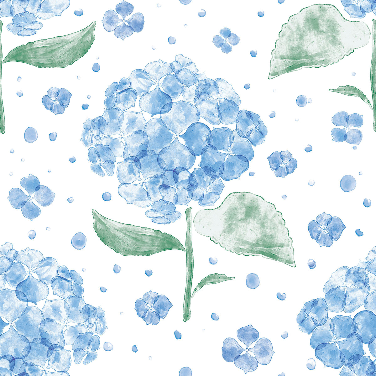 Hydrangea in the Air, Blue Mural Wallpaper - pure wallpaper artwork