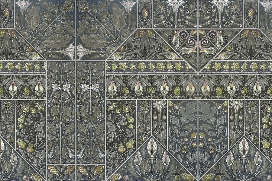 Floral Mood Green Mural Wallpaper