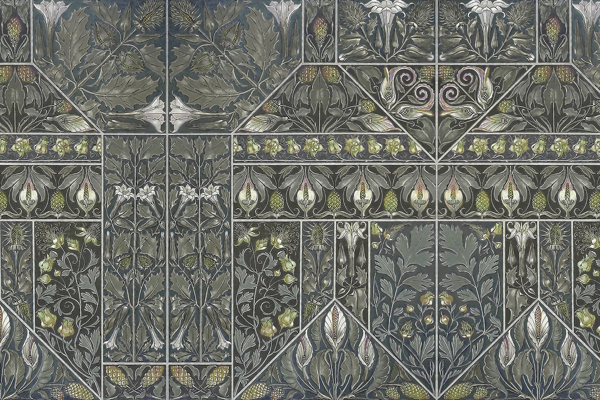 Floral Mood Green Mural Wallpaper - pure wallpaper artwork
