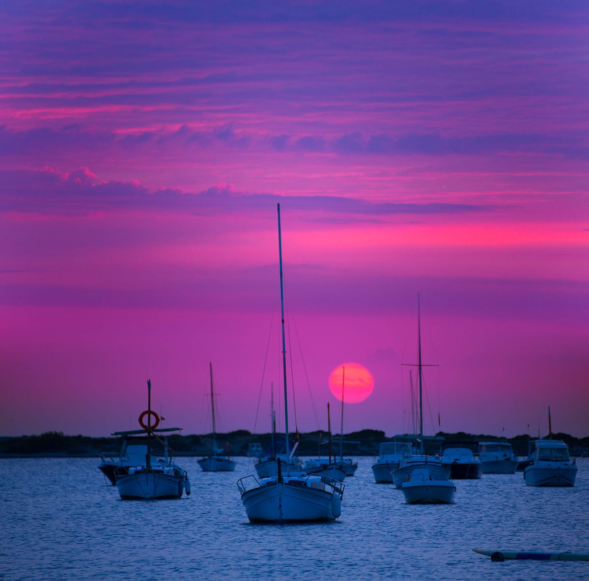Boat Sunset Mural Wallpaper - pure wallpaper artwork