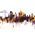Middlesbrough England Skyline Purple & Gold Mural Wallpaper - pure wallpaper artwork
