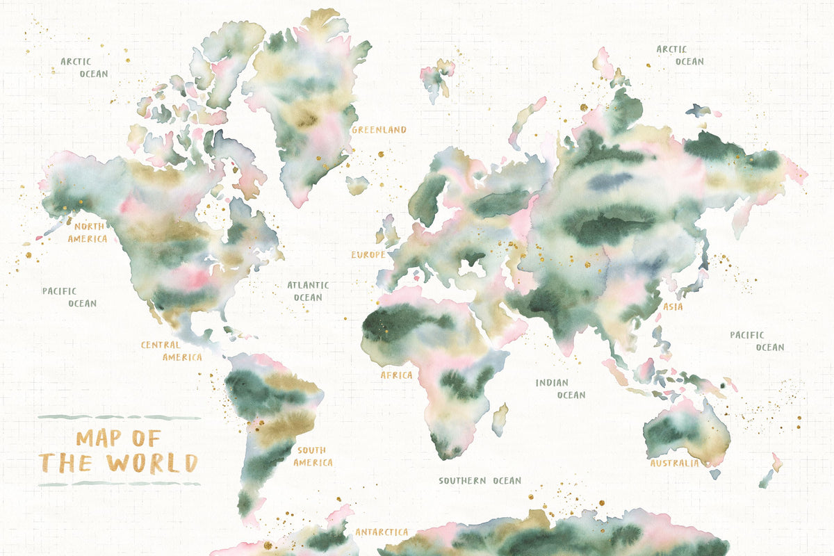 Midsummer Meadow Map Mural Wallpaper - pure wallpaper artwork