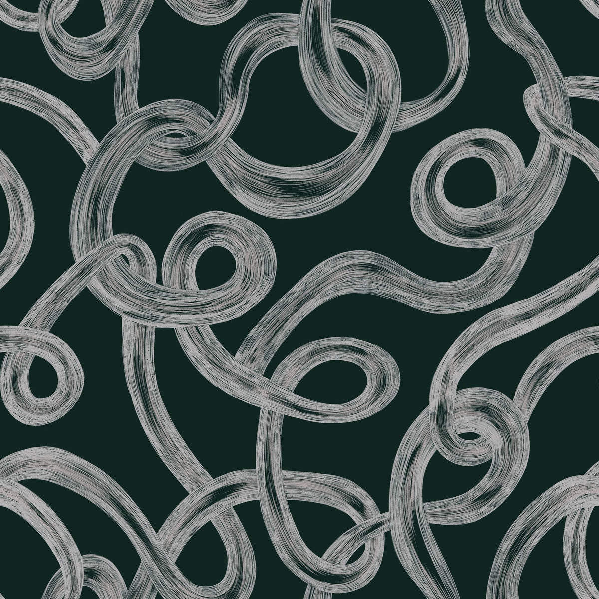 Swirl, White on Dark Foliage Mural Wallpaper - pure wallpaper artwork