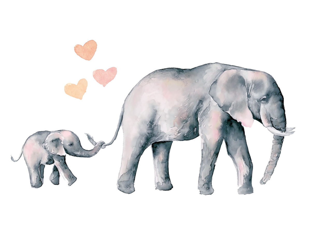 Elephant Love Mural Wallpaper - pure wallpaper artwork