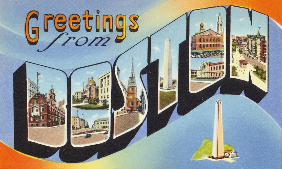 Greetings From Boston Mural Wallpaper