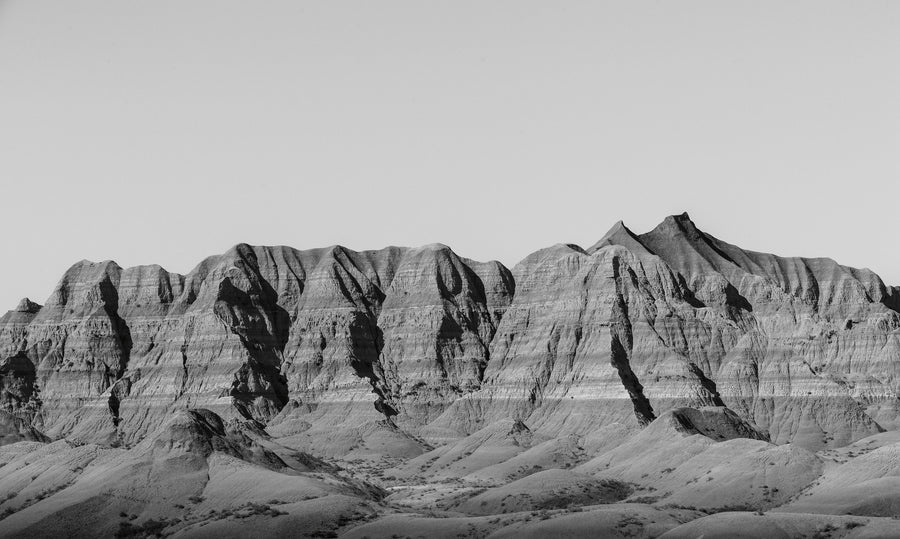 Badlands Black and White Mural Wallpaper