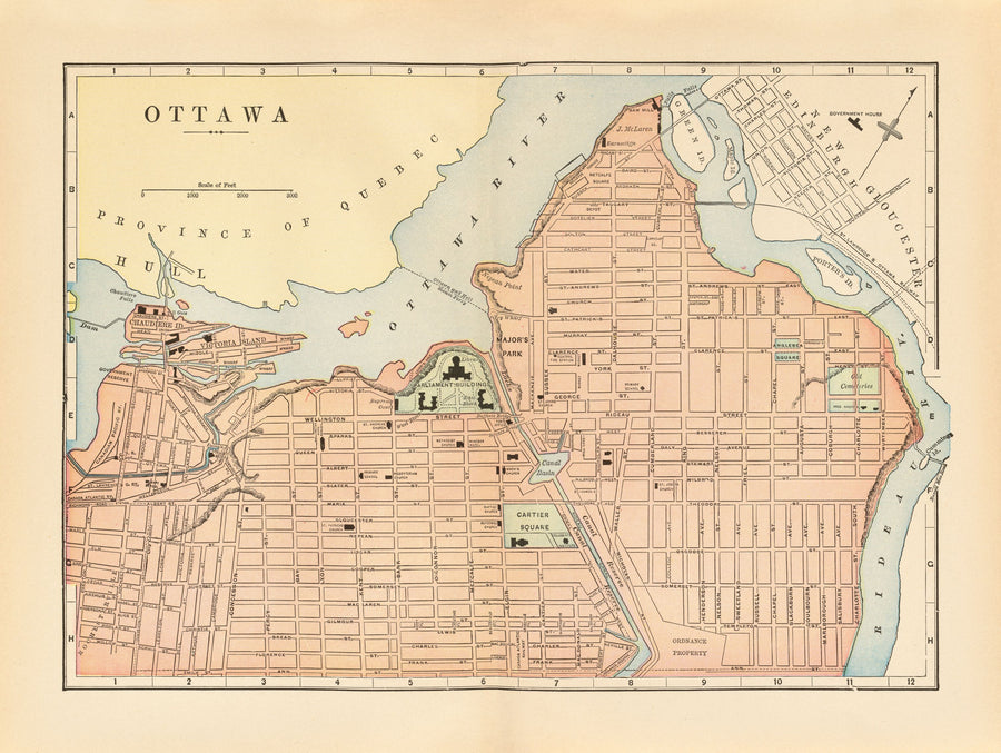 Map of Ottawa Mural Wallpaper