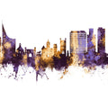 Reading England Skyline Purple & Gold Mural Wallpaper - pure wallpaper artwork