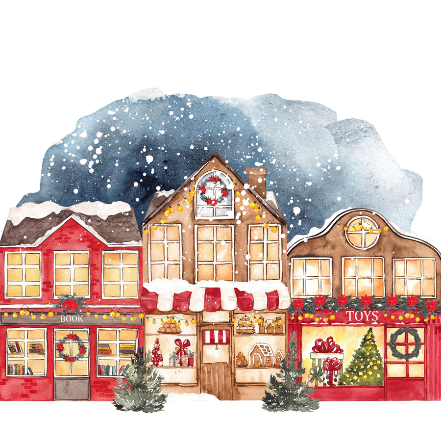 Christmas Down Town Mural Wallpaper