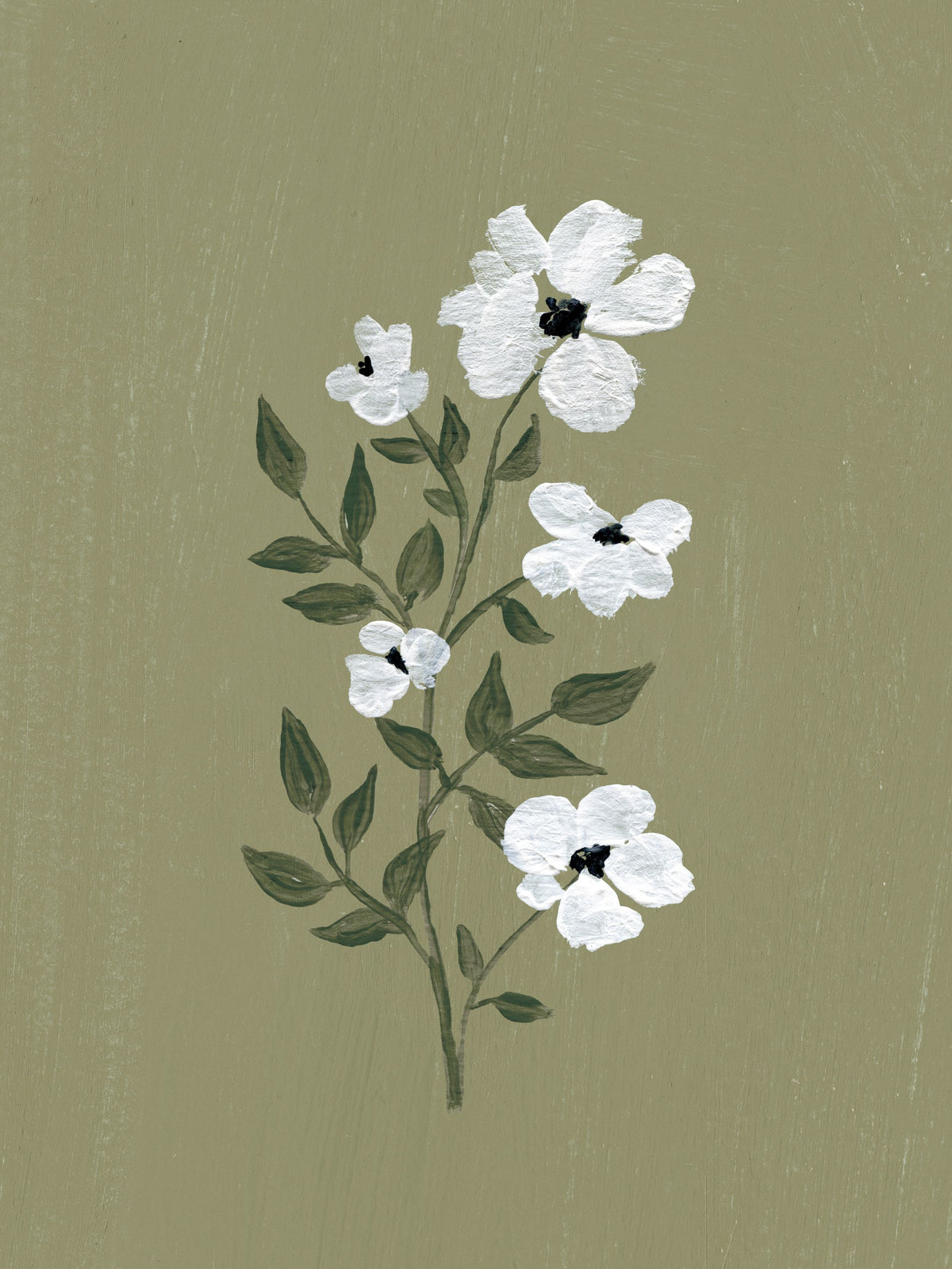 Pretty Little Flower III Avocado Mural Wallpaper - pure wallpaper artwork