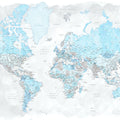 World Map Cities - Jabulani Mural Wallpaper - pure wallpaper artwork