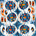 Blue Circle Ikat Mural Wallpaper - pure wallpaper artwork