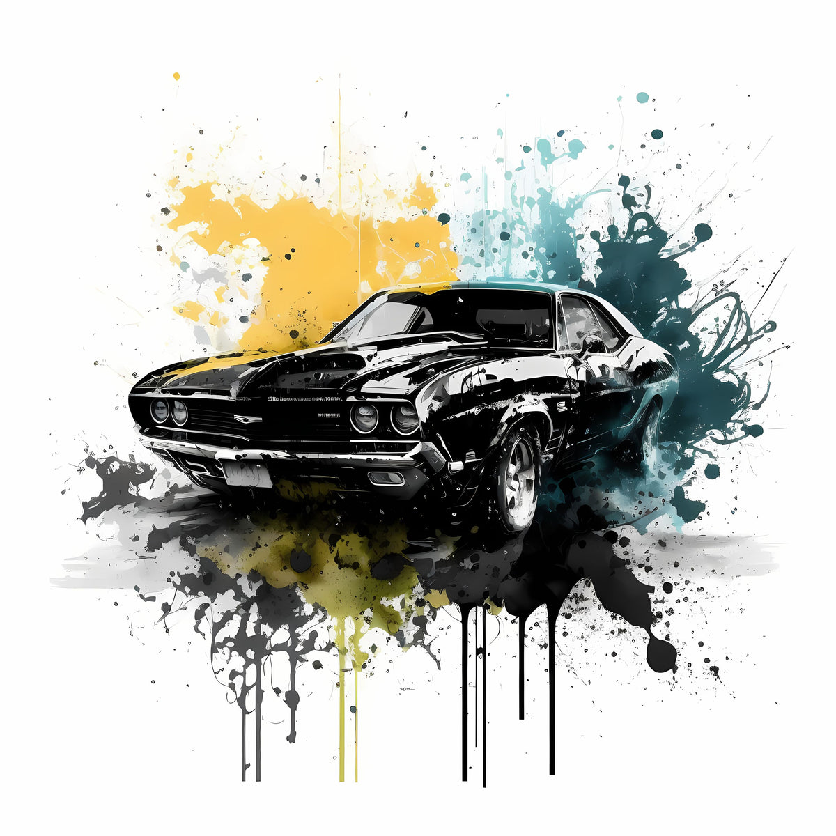 Muscle Car Action Mural Wallpaper - pure wallpaper artwork