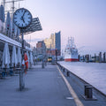 Harbor Clock Mural Wallpaper - pure wallpaper artwork