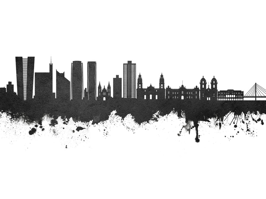 Lima Peru Skyline Black & White Mural Wallpaper
