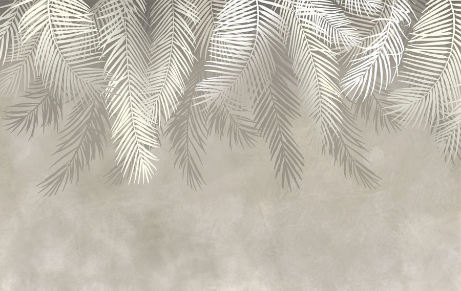 Palm Leaf Wallpaper Mural – Tropical Wall Mural – Palms Above, Sage Green printable artwork