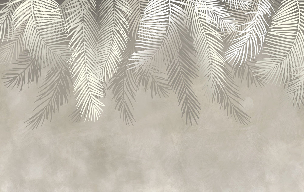 Palms Above, Sage Green Mural Wallpaper - pure wallpaper artwork