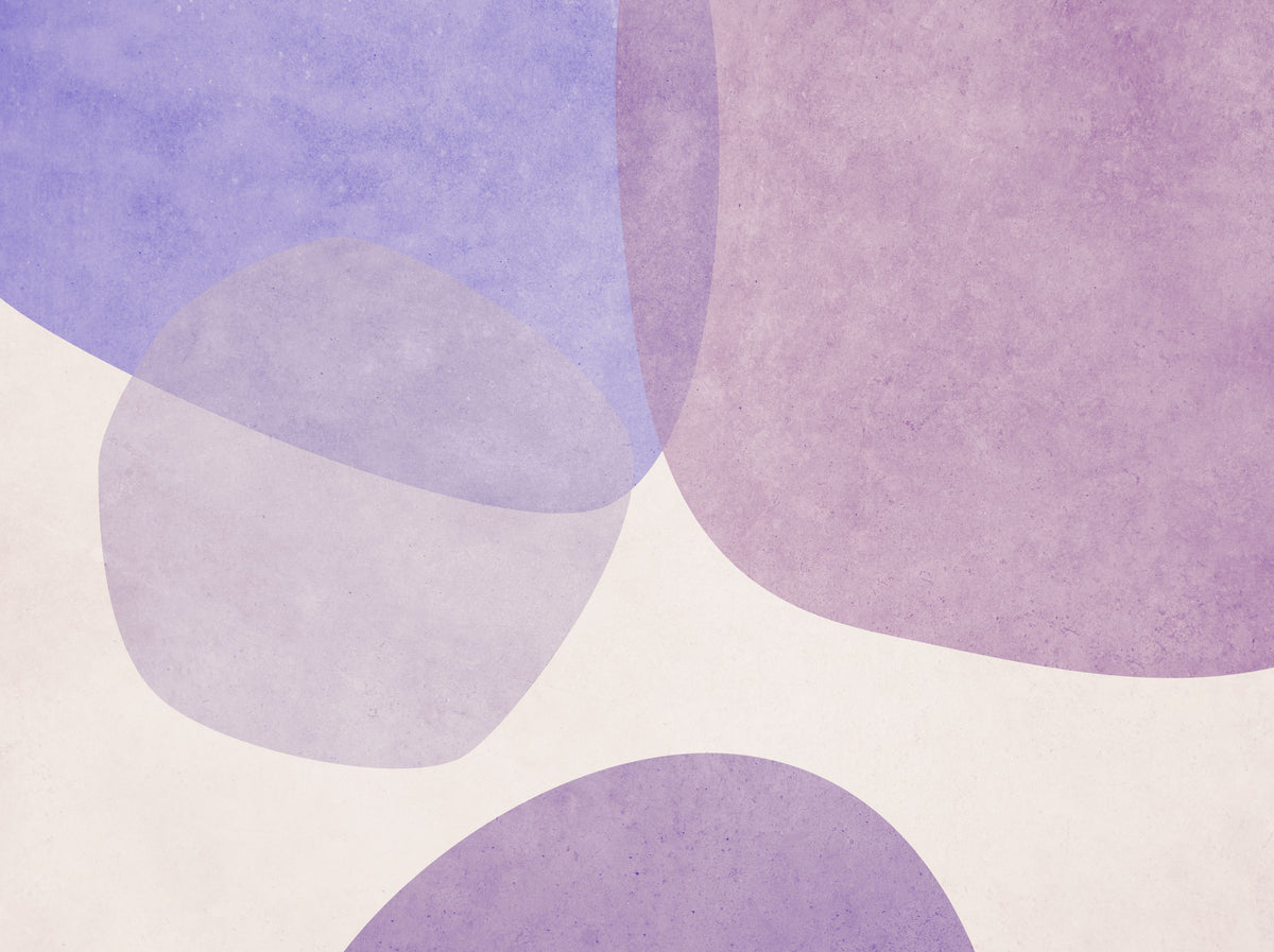 Embracing Shapes, Aura Indigo Mural Wallpaper - pure wallpaper artwork