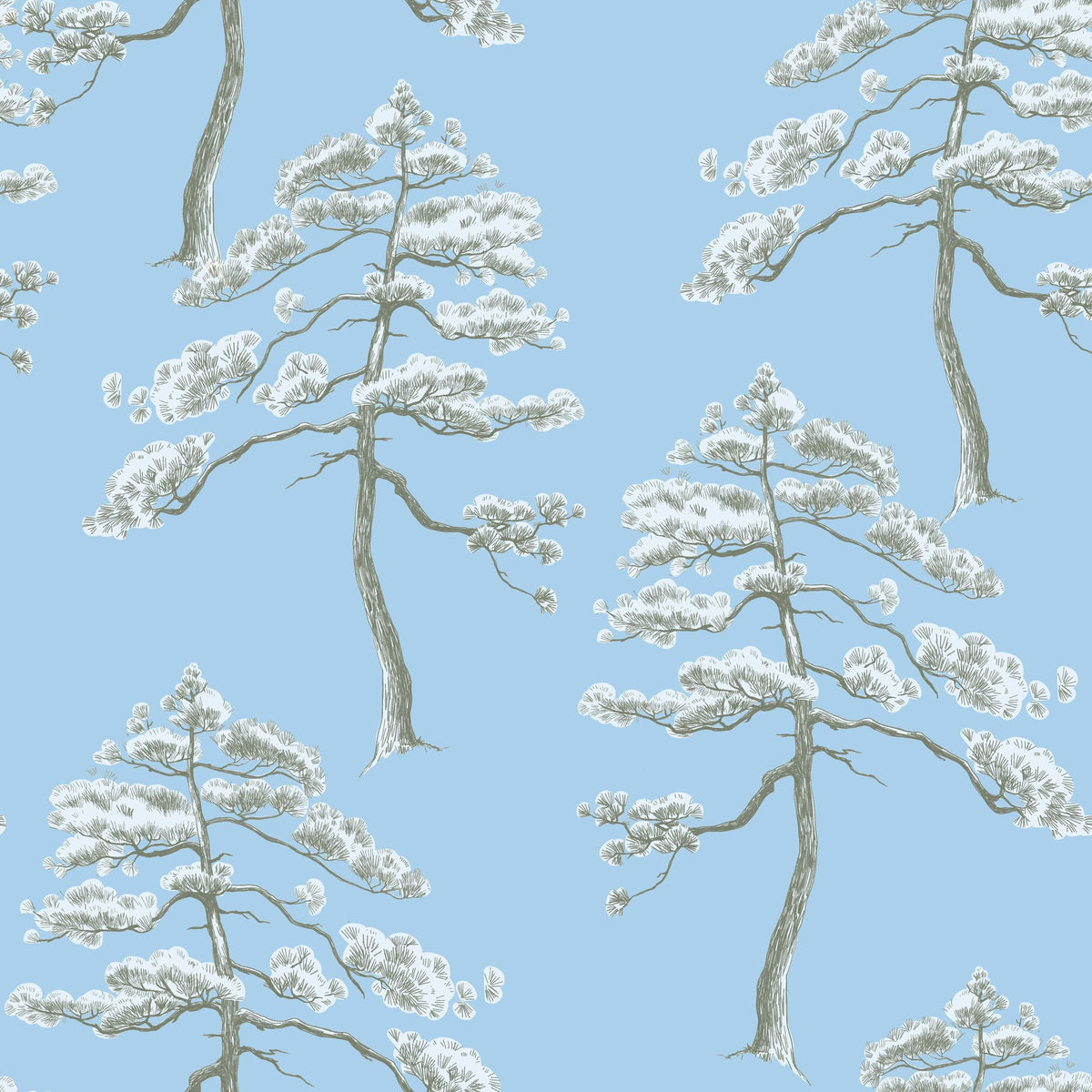 Forest Trees, Ice Blue Mural Wallpaper - pure wallpaper artwork