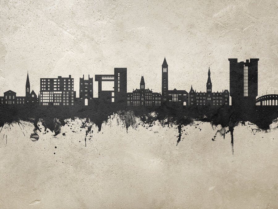 Ithaca New York Skyline Concrete Mural Wallpaper