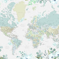 World Map Cities - Marie Mural Wallpaper - pure wallpaper artwork