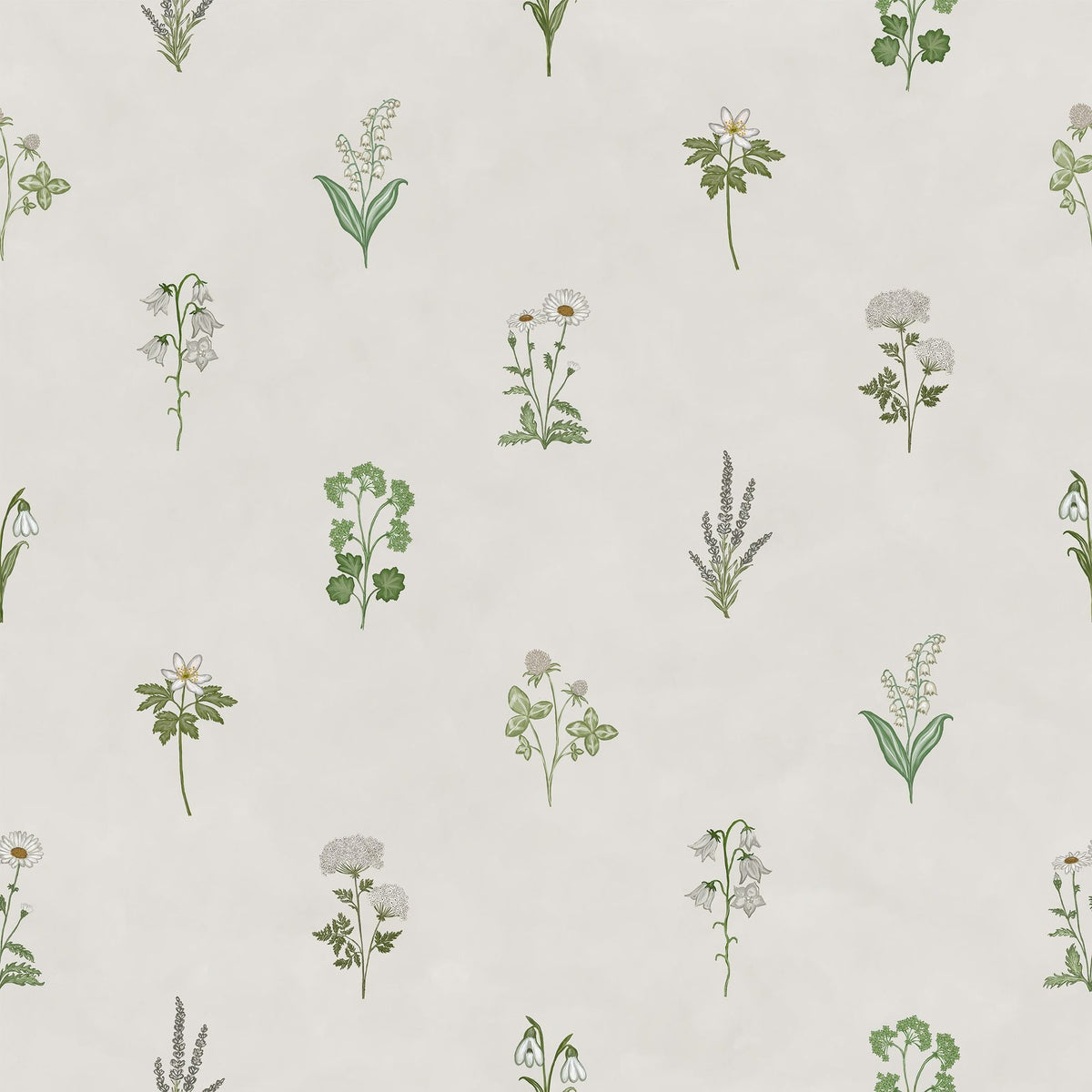 Nordic Flora Ivory Petite, Cloud Mural Wallpaper - pure wallpaper artwork