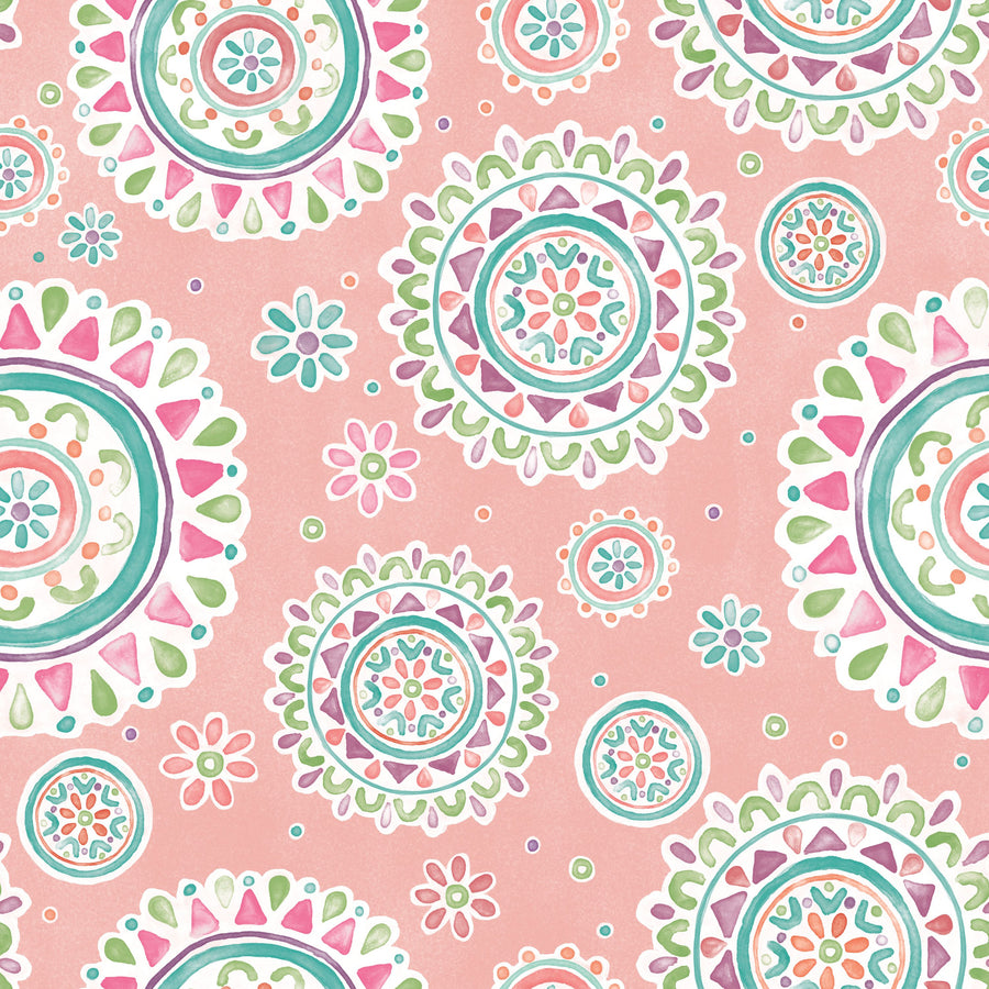 Seeing Cacti Coral Mural Wallpaper