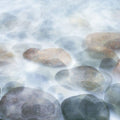 Misty River Stones Mural Wallpaper - pure wallpaper artwork