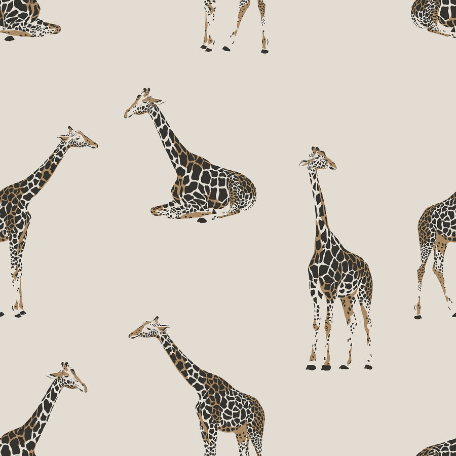 Giraffes At Gogo Falls Mural Wallpaper