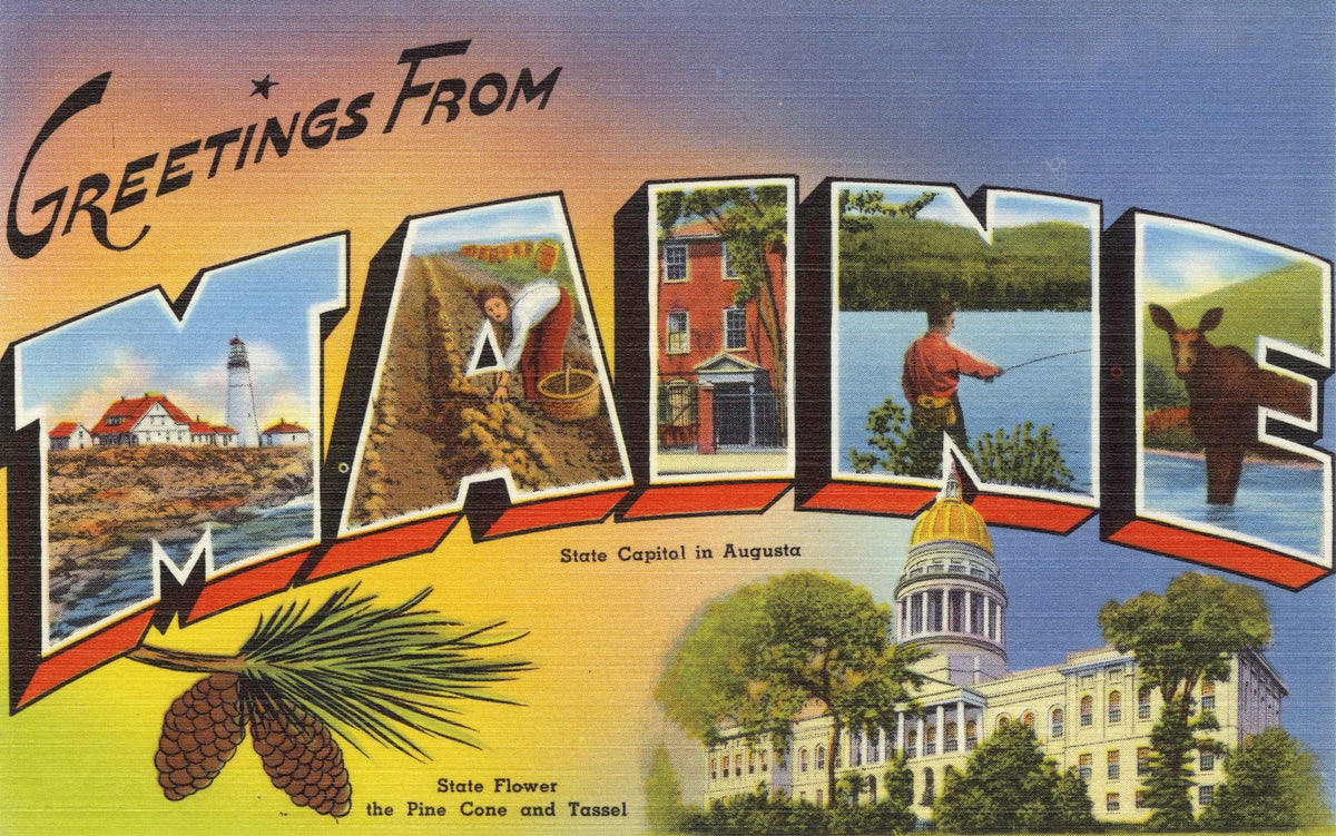 Greetings From the Pine State Mural Wallpaper - pure wallpaper artwork