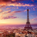Eiffel Tower Pink Sky Mural Wallpaper - pure wallpaper artwork