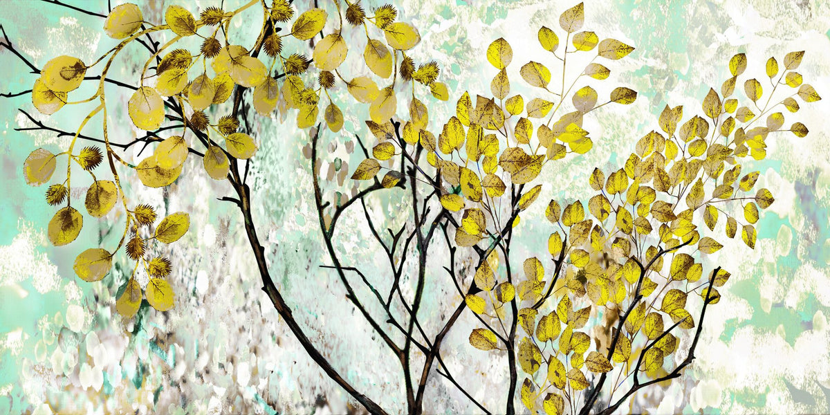 Yellow Leaves Mural Wallpaper - pure wallpaper artwork