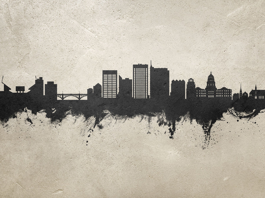 Boise Idaho Skyline Concrete Mural Wallpaper