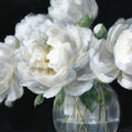 White Peonies in Glass Mural Wallpaper - pure wallpaper artwork