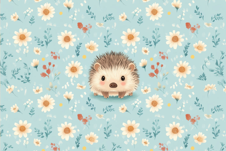 Cute Hedgehog Mural Wallpaper