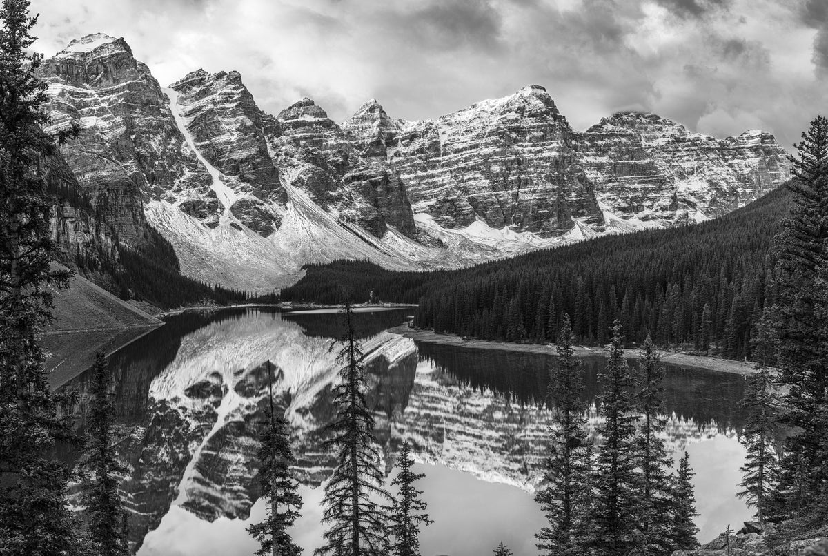 Moraine Lake BW Mural Wallpaper - pure wallpaper artwork
