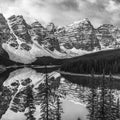 Moraine Lake BW Mural Wallpaper - pure wallpaper artwork