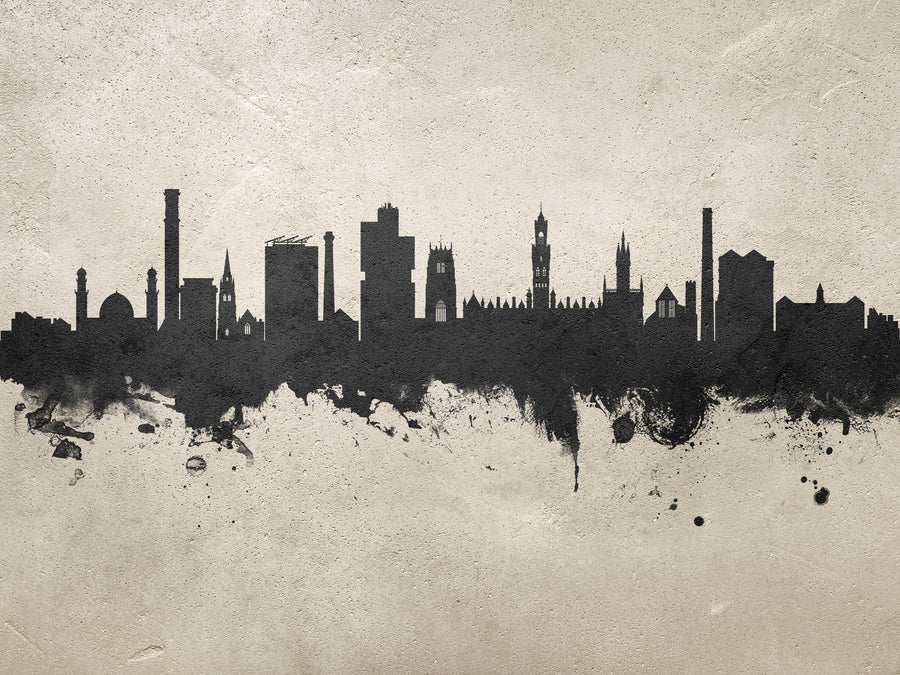 Bradford England Skyline Concrete Mural Wallpaper