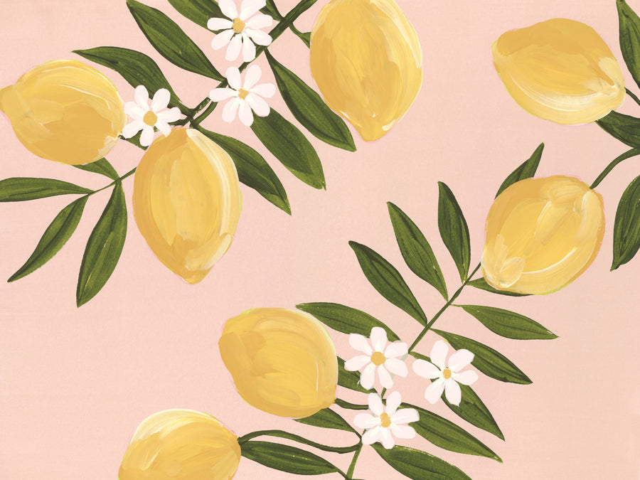 Garden Lemons Mural Wallpaper