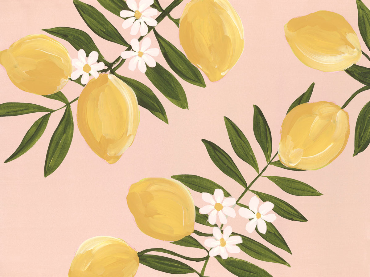 Garden Lemons Mural Wallpaper - pure wallpaper artwork