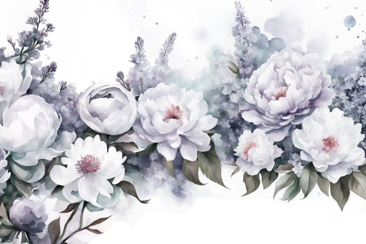 Peony Melody Romantic Mural Wallpaper - pure wallpaper artwork