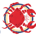 Kitschy Coastal Crab Mural Wallpaper - pure wallpaper artwork